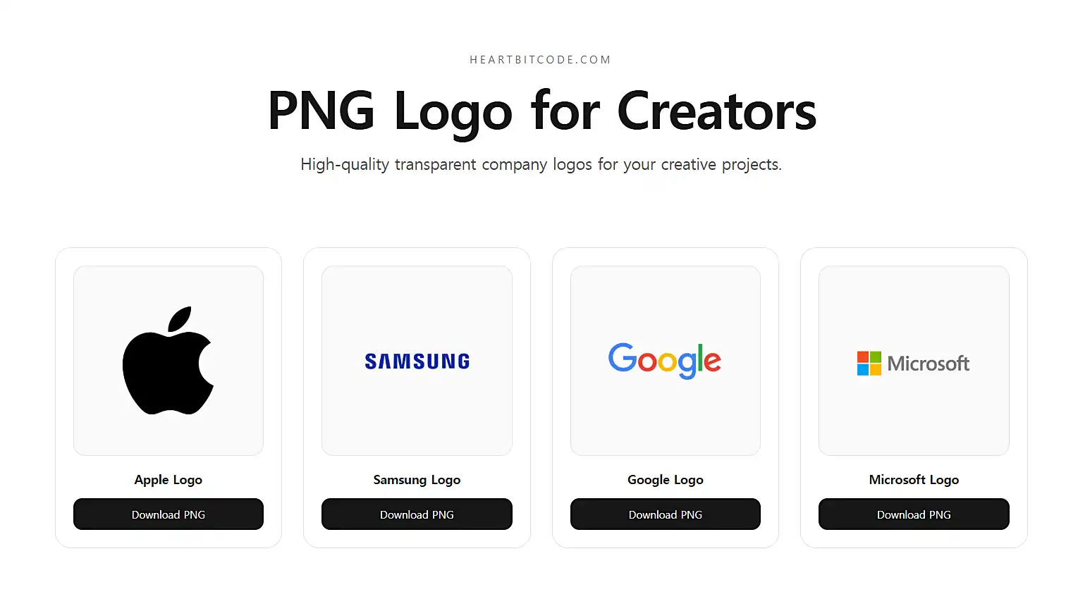 PNG Logo for Creators | High-Quality Transparent Logos - 도구 카테고리의 프로젝트로 The go-to destination for high-quality transparent PNG logos. Perfect for creato을(를) 보여주는 스크린샷